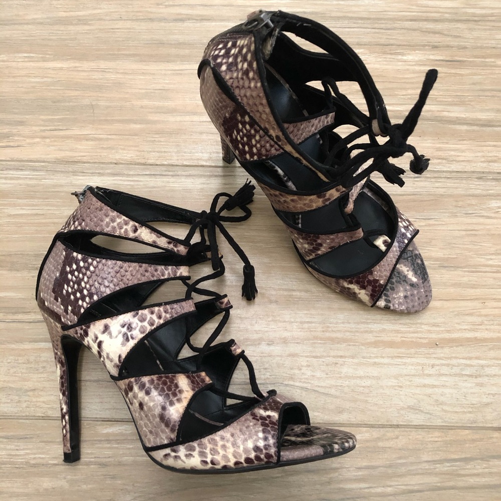 Zara Basic Collection Snake Print Heel - image 3